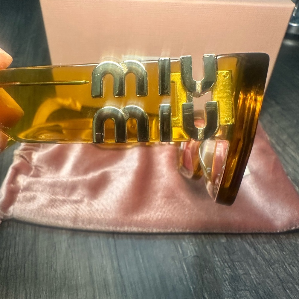 2025 Miu Miu Amber Sunglasses with Silver Accents